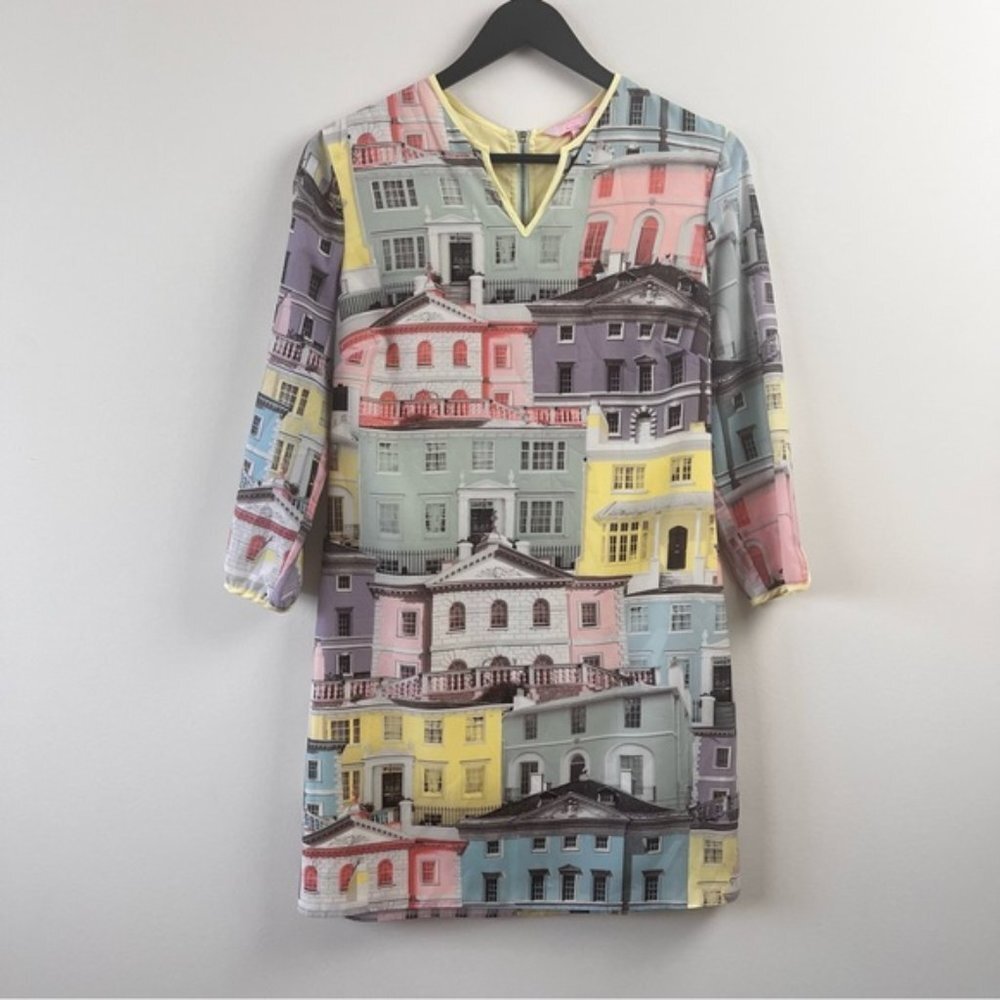 Ted Baker Pastel Multi-Print Long Sleeve Shift Dress - Picture 7 of 16